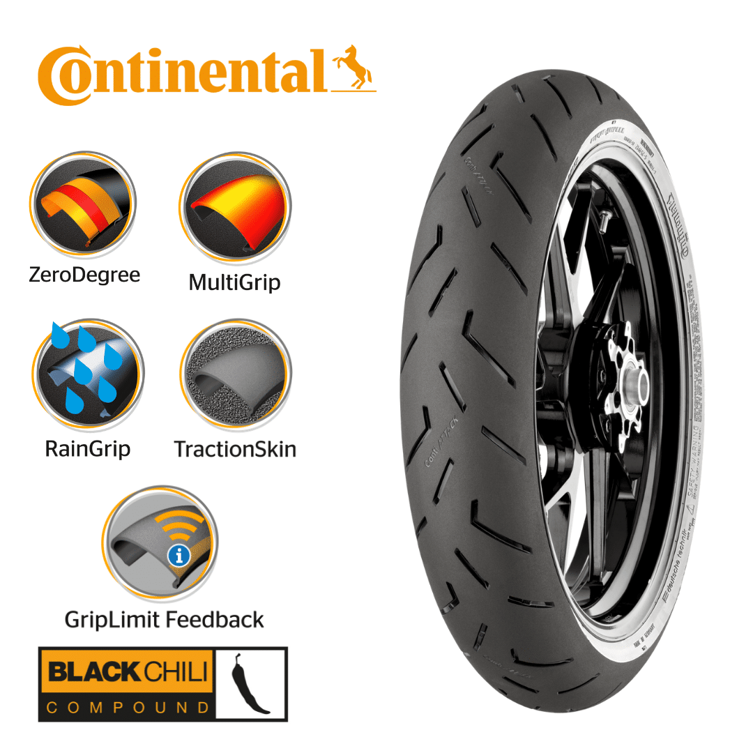 120/70 ZR17 M/C 58W TL Conti SportAttack 4 (Delantera) – DOT 2021