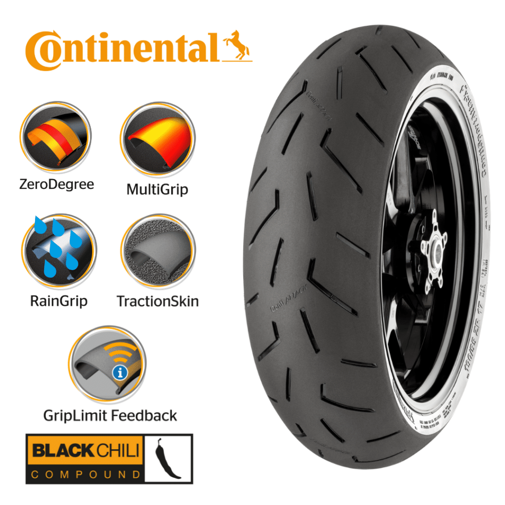 180/55 ZR17 M/C 73W TL Conti SportAttack 4 (Trasera)
